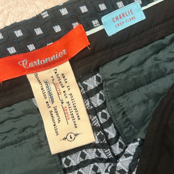 Anthropologie Women's Cartonnier Charlie Crop Flare Pants Size 4 - Picture 2 of 3